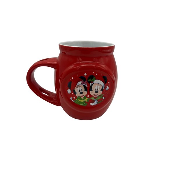 Disney Mickey & Minnie Christmas Mug 2019 Red Hot Cocoa Cup 4.5" Holiday - Picture 1 of 6